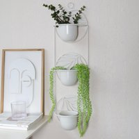 3 Pot Metal Wall Planter - Cream
