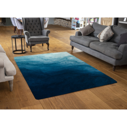 Abstract Blue Liquid Fluid Designer Rug - Blue / 150cm - thumbnail 2