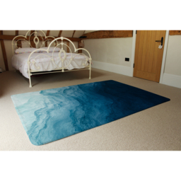 Abstract Blue Liquid Fluid Designer Rug - Blue / 150cm - thumbnail 3