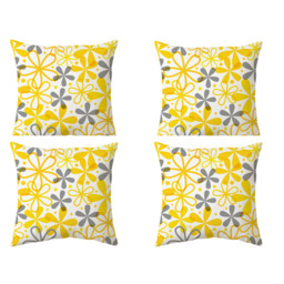 Daisy Cushion Cover Set - Yellow - thumbnail 2