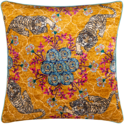 Tigerscope Velvet Piped Cushion - Multicolour / Polyester - thumbnail 2