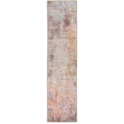 Pink Multicolour Distressed Abstract Non Slip Washable Area Rug - Multicolour / 240 x 60cm - thumbnail 2