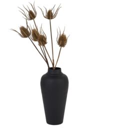 Matt Hammered Vase With Lid Edgy Decor - Black - thumbnail 3