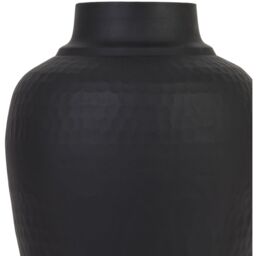 Matt Hammered Vase With Lid Edgy Decor - Black - thumbnail 2