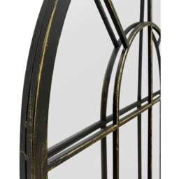 Somerley Country Arch Large In and Outdoor Mirror - Black - thumbnail 3