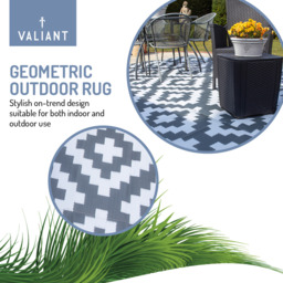 Outdoor Rug for Garden, Decking and Patio - Waterproof - Grey Geometric - Geometric Grey / 366cm - thumbnail 4