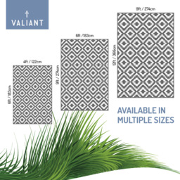 Outdoor Rug for Garden, Decking and Patio - Waterproof - Grey Geometric - Geometric Grey / 366cm - thumbnail 2