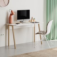 Luton Modern Desk Minimal And Contemporary - White - Oak
