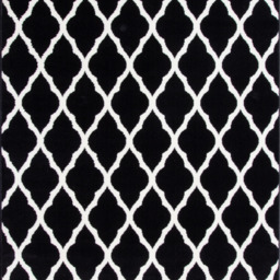 Monochrome Classic Trellis Living Room Rug - Black / 110 x 60cm - thumbnail 5