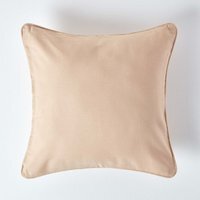Homescapes Cotton Plain Cushion Cover - Beige / 30cm