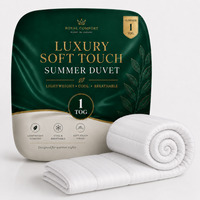 Luxury Soft Touch 1 Tog Summer Duvet - Lightweight Breathable Anti-Allergy Microfibre - White