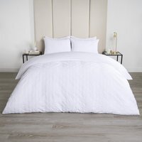 Geometric Embossed Duvet Set - White / Single - thumbnail 1