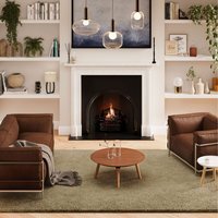 Sage Green Shaggy Rug - Green / 190cm Diameter - image 1