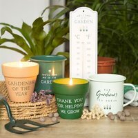Gardener Of The Year Citronella Candle In Ceramic Pot - Orange - image 1