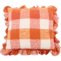 Carrigan Check Cushion - Orange