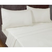 SleepND Percale 180 Thread Count Polycotton Plain Base Sheet - White / King