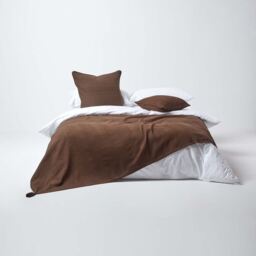 Homescapes Cotton Rajput Ribbed Cushion Cover - Chocolate / 60cm - thumbnail 2