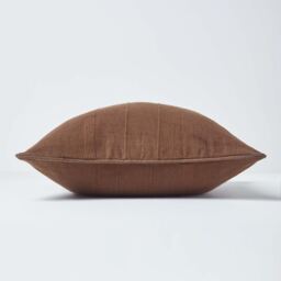 Homescapes Cotton Rajput Ribbed Cushion Cover - Chocolate / 60cm - thumbnail 3