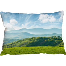 Panorama Of Beautiful Countryside Of Romania Cushion - Green - thumbnail 2