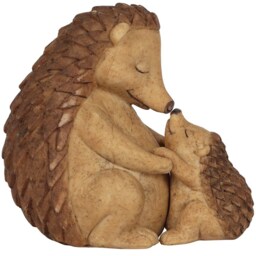 Mini Hedgehog Mother and Baby Ornament - Brown - thumbnail 2