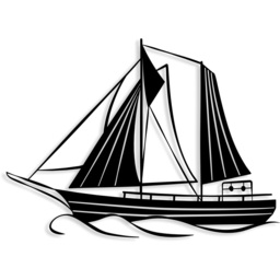 Sail  Wall Art Metal Decorative Object - Black - Black - thumbnail 2