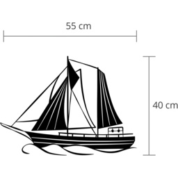 Sail  Wall Art Metal Decorative Object - Black - Black - thumbnail 3