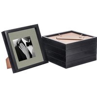 "3D Box Photo Frame - 8x8"" with 4 x 4"" Mount - Pack of 5 - Black/Grey"