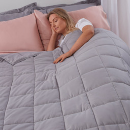 Quilted Weighted Blanket - Silver Grey / 150cm - thumbnail 4