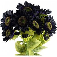 Pack of 6 Purple Artificial Sunflower Stems - Purple