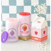 Strawberry Milk Carton Ceramic Flower Vase - Red