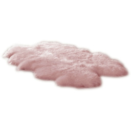 Livingandhome Irregular Shaped Shaggy Area Rug - Pink - thumbnail 2