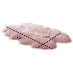 Livingandhome Irregular Shaped Shaggy Area Rug - Pink - thumbnail 5