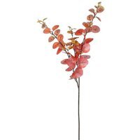 Artificial Autumn Eucalyptus Foliage Stem 100cm - Red/Orange