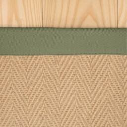 Natural Green Cotton Border Jute Area Rug - Brown / 170 x 120cm - thumbnail 2