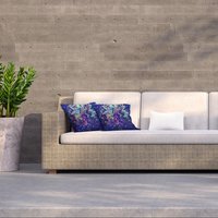 Blue foil Marbled multicolored Shine stone Outdoor Cushion - Blue / 60cm - thumbnail 1