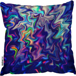 Blue foil Marbled multicolored Shine stone Outdoor Cushion - Blue / 60cm - thumbnail 2