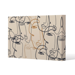 Continuous line drawing of faces Canvas Print - Bronze / 31cm / 46cm - thumbnail 2