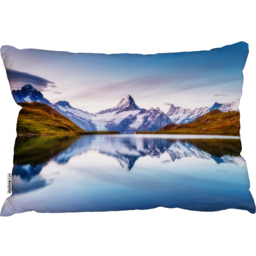 Panoramic View Of The Mt Schreckhorn And Wetterhorn Stylish Cushion - Blue - thumbnail 2