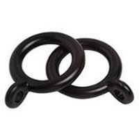 Black Plastic Curtain Hanging Ring Hooks - Black / 24
