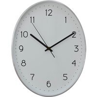 Elko Oval Wall Clock with Silver Finish - Silver