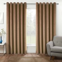 Thermal Blackout Velvet Curtains - Beige / 165cm / 137cm