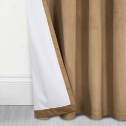 Thermal Blackout Velvet Curtains - Beige / 165cm / 137cm - thumbnail 3