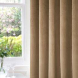 Thermal Blackout Velvet Curtains - Beige / 165cm / 137cm - thumbnail 2