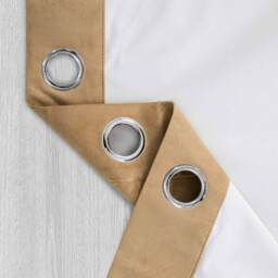 Thermal Blackout Velvet Curtains - Beige / 165cm / 137cm - thumbnail 4