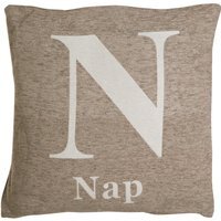 Natural 'Nap' Words Cushion - Natural
