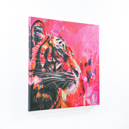Heylie Morris Vivid Tiger Embellished Canvas - Pink - thumbnail 2