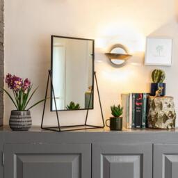 22 x 50cm Rectangle Makeup Mirror - Black / 1 - thumbnail 4