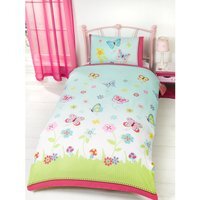 Butterfly Garden Ombre Polycotton Duvet Set With Pillowcase - Multicolor
