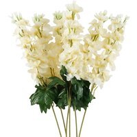 Pack Of 6 Cream Delphinium Silk Flower Stems - Cream