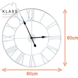 Silent Open Face Large Wall Clock White - White / 40cm - thumbnail 3